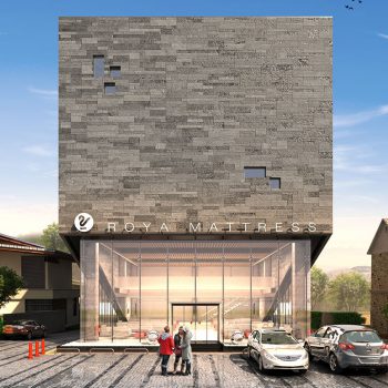 طراحی و اجرای مجموعه انبار و شوروم شرکت تشک رویا در ایزدشهر توسط گروه معماری معتمد و همکاران
