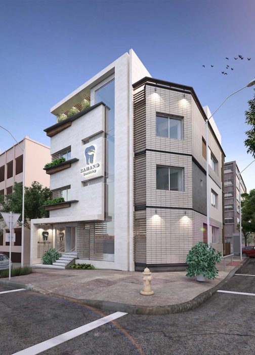 طراحی و اجرای ساختمان کلینیک دندانپزشکی کلبه دندان در شهر هشتگرد جدید توسط گروه معماری معتمد و همکاران